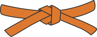 Judo orange belt.svg